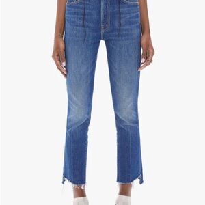 MOTHER: The Insider Crop Step Fray Jeans in shade Bad Reputation
